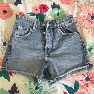 Zara Slit Jean Shorts